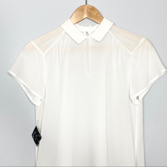 NASTY GAL sheer mod bod collared blouse SM - Picture 3 of 16